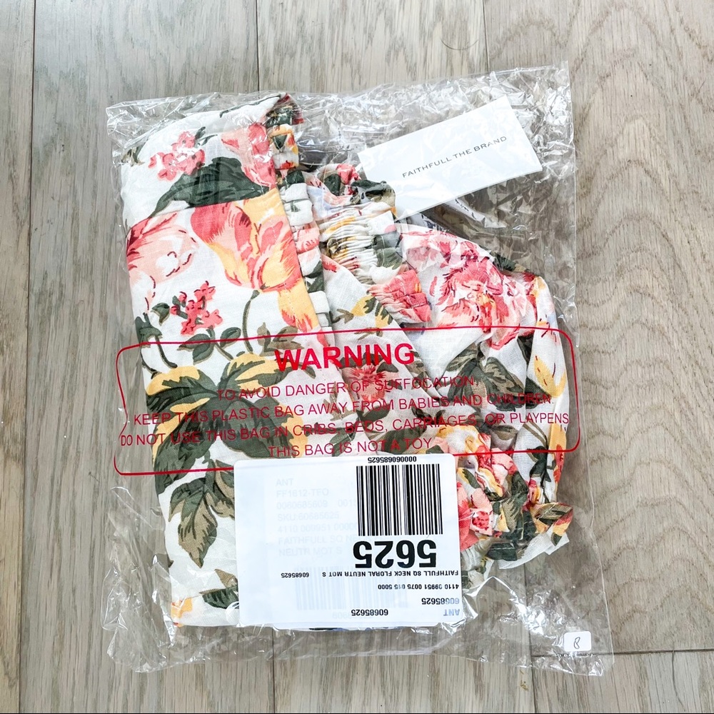 Anthropologie + Faithfull The Brand Pietra May Linen Crop Top NWT - Picture 6 of 6